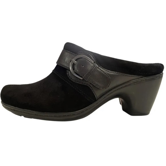 Clarks Bendables black suede mules Size 6 - Picture 2 of 9